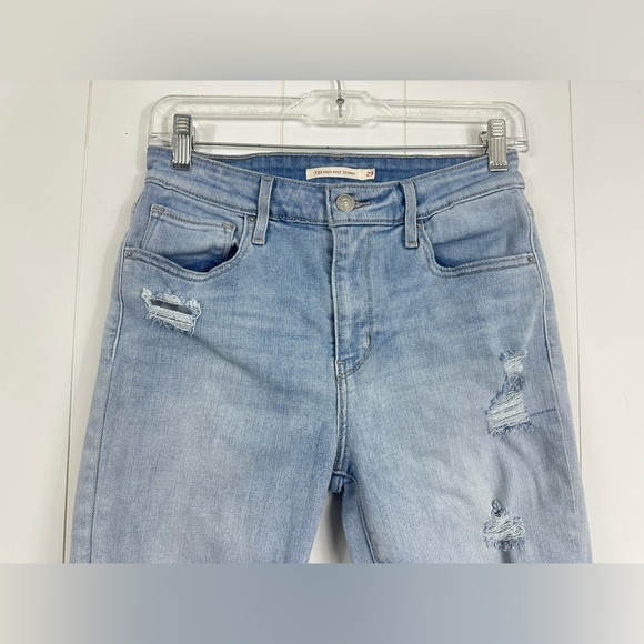 Levis 721 Sz 29 X30 Women's High Rise Skinny Jeans Distressed Destroyed - Picture 8 of 15